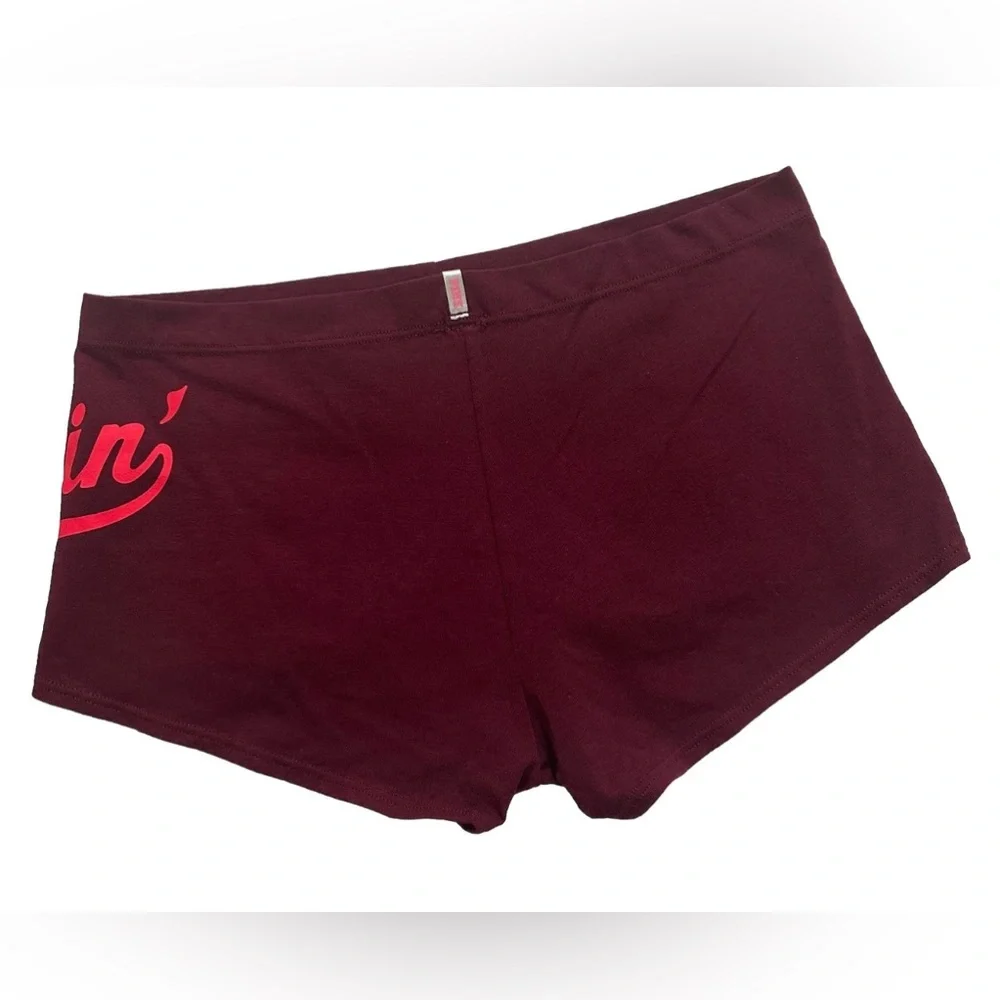 PINK Victoria's Secret Maroon Low Rise Boyshorts